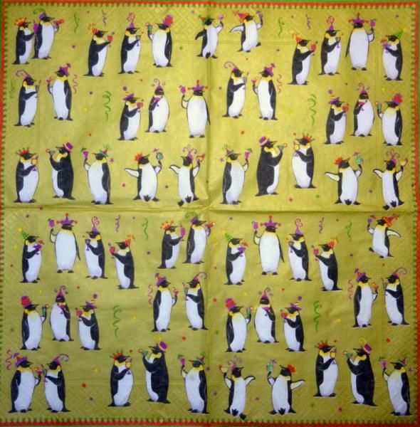 040 Pinguine - 3-lagig (weiß) - Caspari - Janine Moore